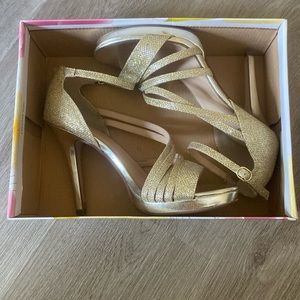 Gold shimmery heels